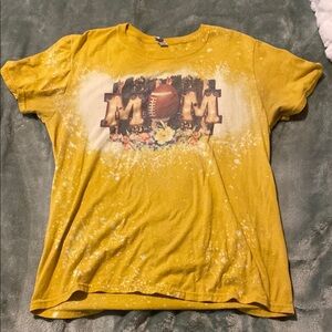 Yellow Graphic Tee with Football Design